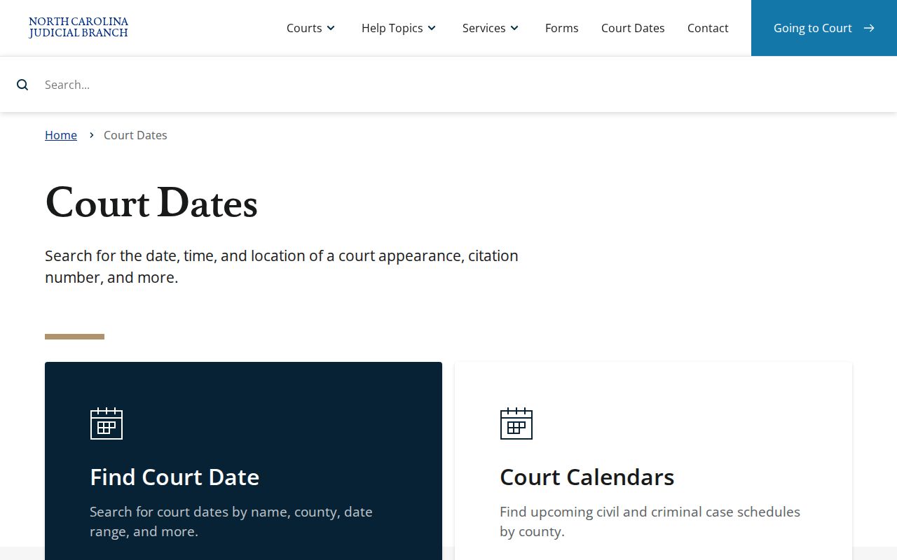 Cabarrus County criminal court date search
