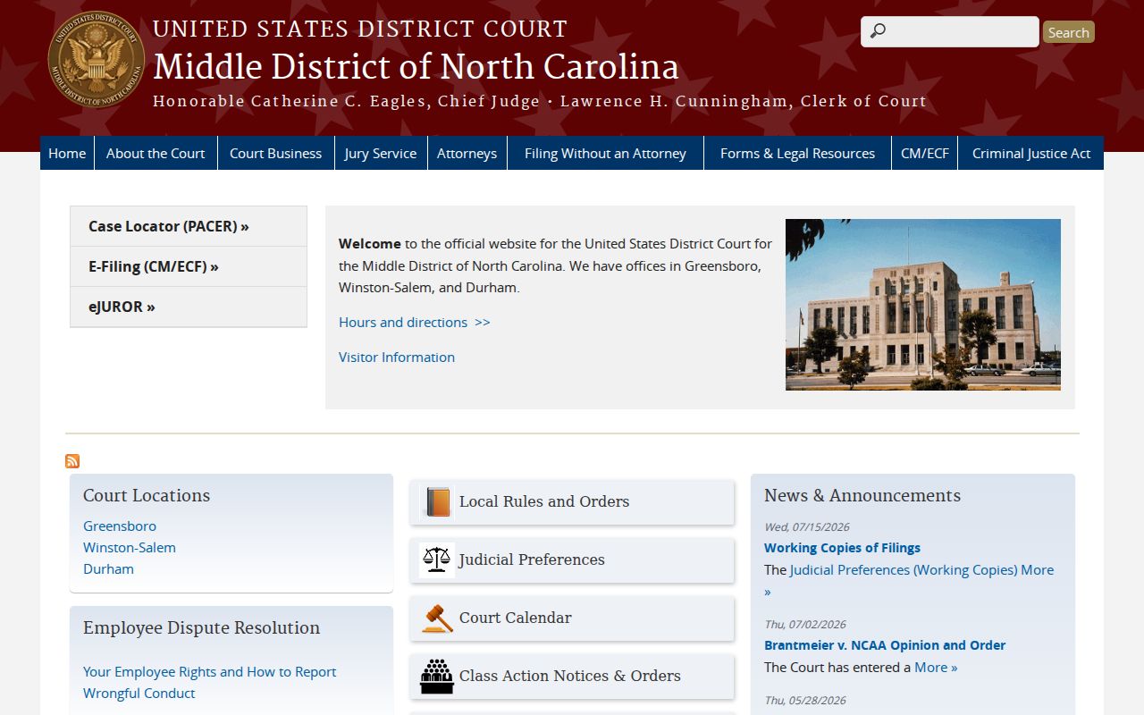 Kannapolis federal criminal court records source