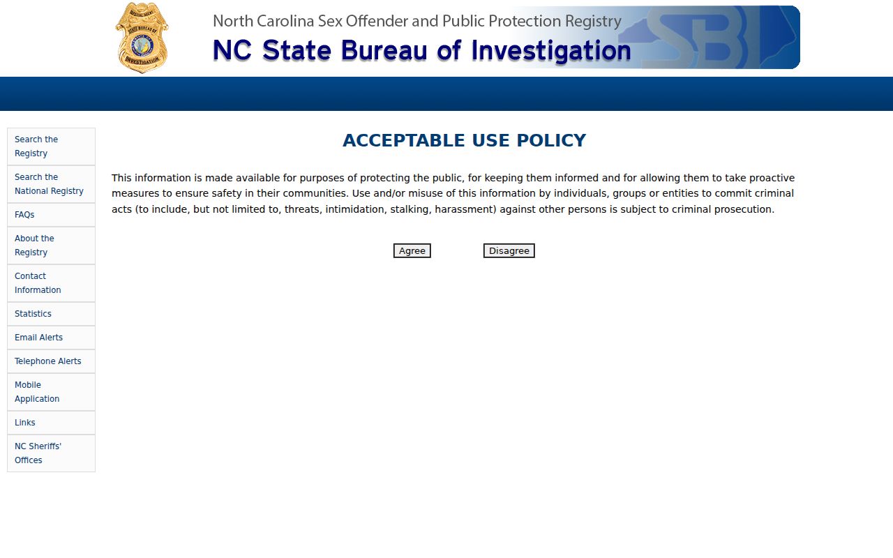 Cabarrus County sex offender lookup on the North Carolina registry