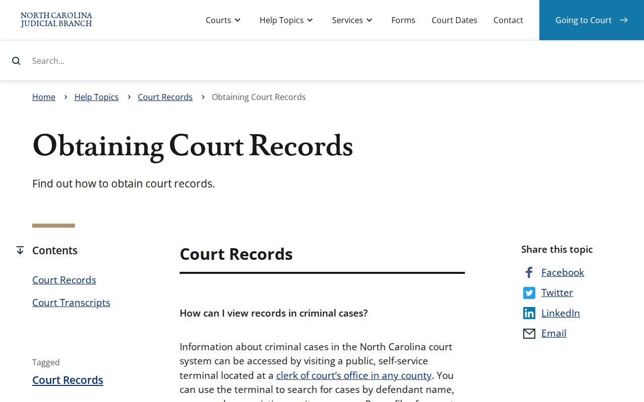 Cabarrus County criminal court record access options