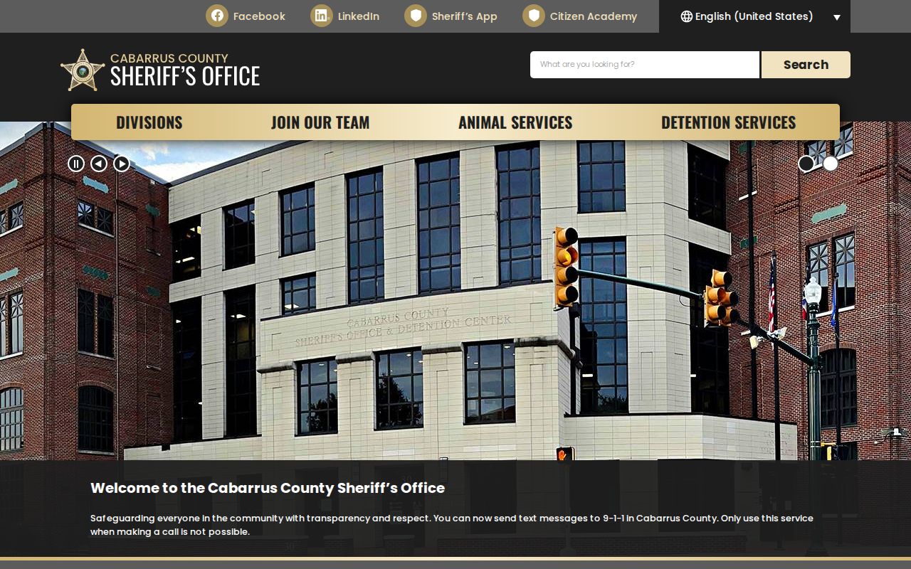Cabarrus County criminal history sheriff records office